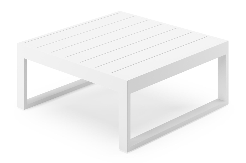 Caldela loungetafel in wit aluminium - L 70 x B 70 x H 30.5 cm