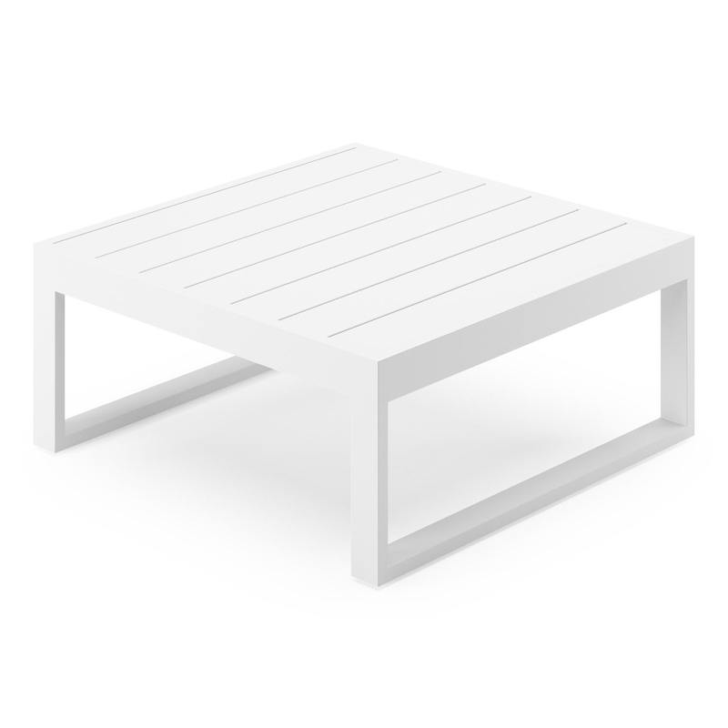Caldela loungetafel in wit aluminium - L 70 x B 70 x H 30.5 cm