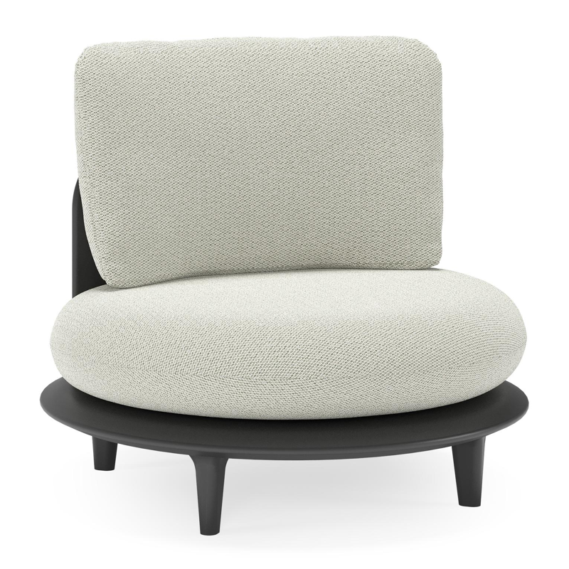 Fauteuil de jardin Bomero en aluminium noir et coussins en all weather sunbrella® luxe lopi bud