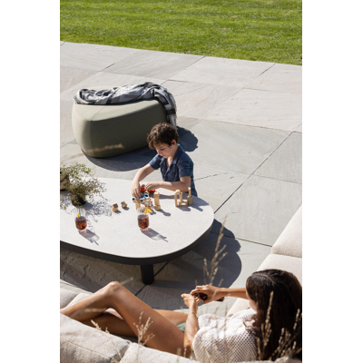 Donato loungetafel in zwart aluminium en volkeramiek shilin - L 151 x B 90 x H 25 cm