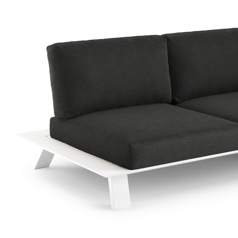 Cesano loungebank in wit aluminium met chartres sooty all weather Sunbrella® luxe kussen