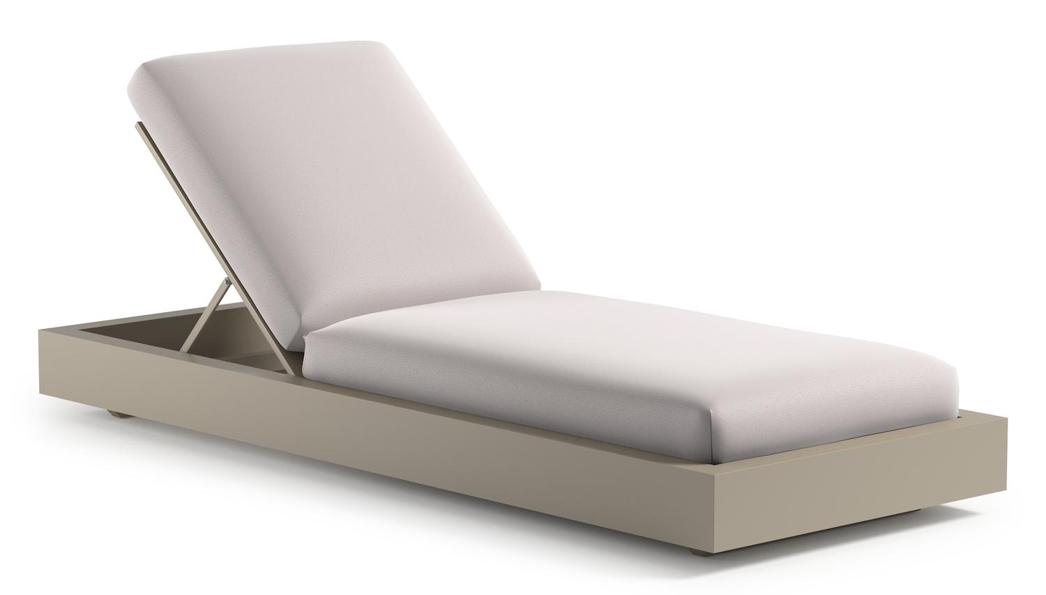 Como verstelbaar ligbed in beige aluminium met savane whisper all weather sunbrella® luxe
