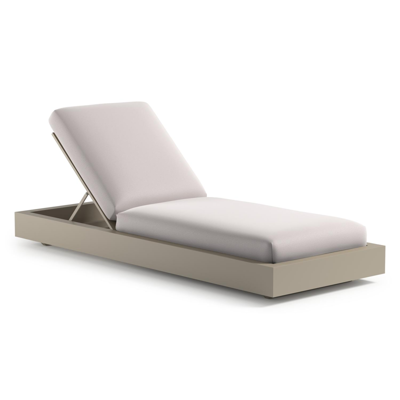 Como verstelbaar ligbed in beige aluminium met savane whisper all weather sunbrella® luxe
