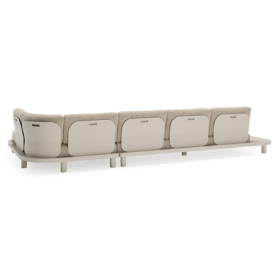 Donato loungehoek in beige aluminium met bora jungle all weather cosytica kussen