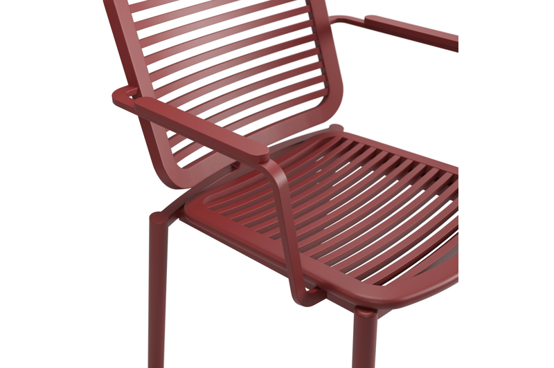 Fano tuinstoel in ruby aluminium