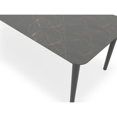 Orso tuintafel in zwart aluminium en volkeramiek black obsession - L 240 x B 100 x H 75,5 cm
