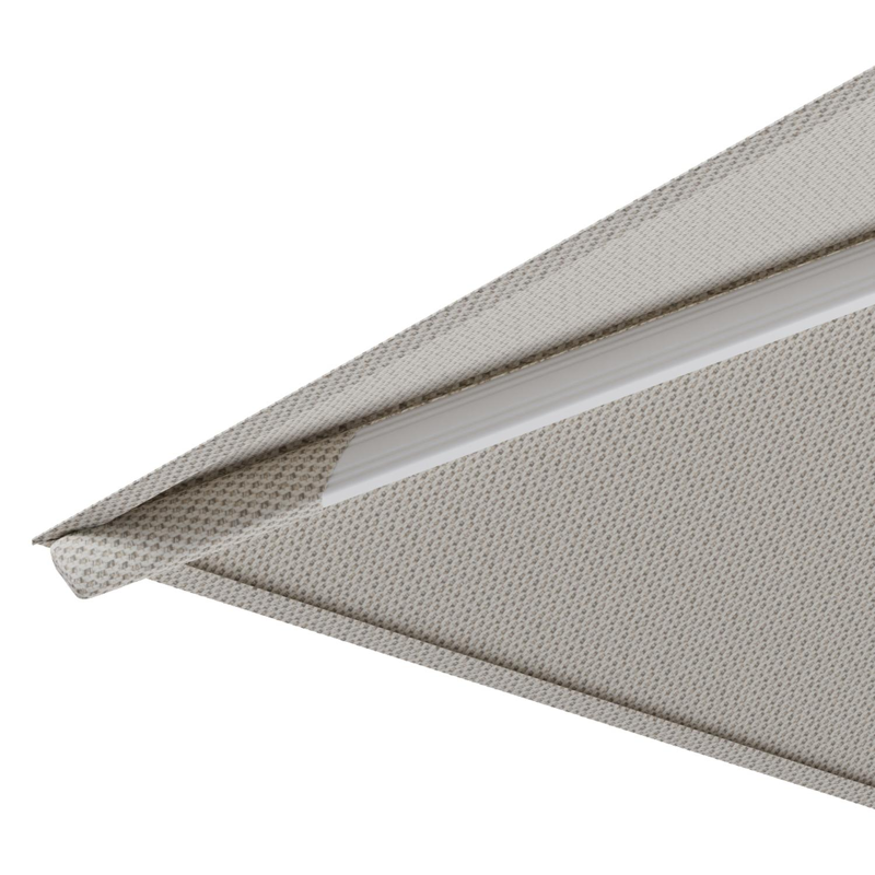Rufina zweefparasol tiltfunctie in wit aluminium en parasoldoek in All Weather Sunbrella® Luxe Lopi Marble  - L1 300 x L2 300 cm (zonder voet)