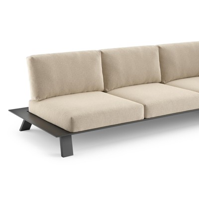 Cesano loungebank in zwart aluminium met althea chalk all weather Cosytica kussen