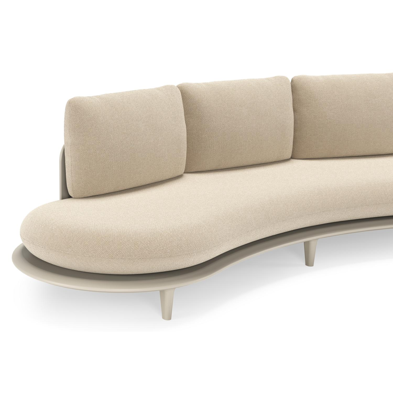 Bomero loungebank in beige aluminium met althea chalk all weather cosytica kussen
