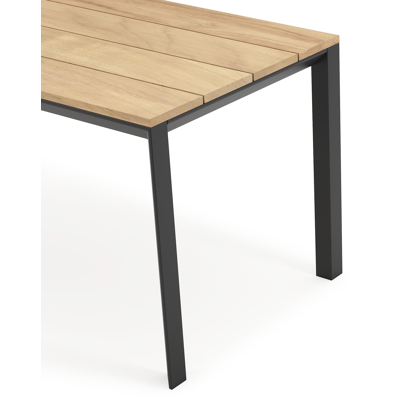 Malito tuinset in zwart aluminium en teak - L 180 x B 80 x H 75 cm