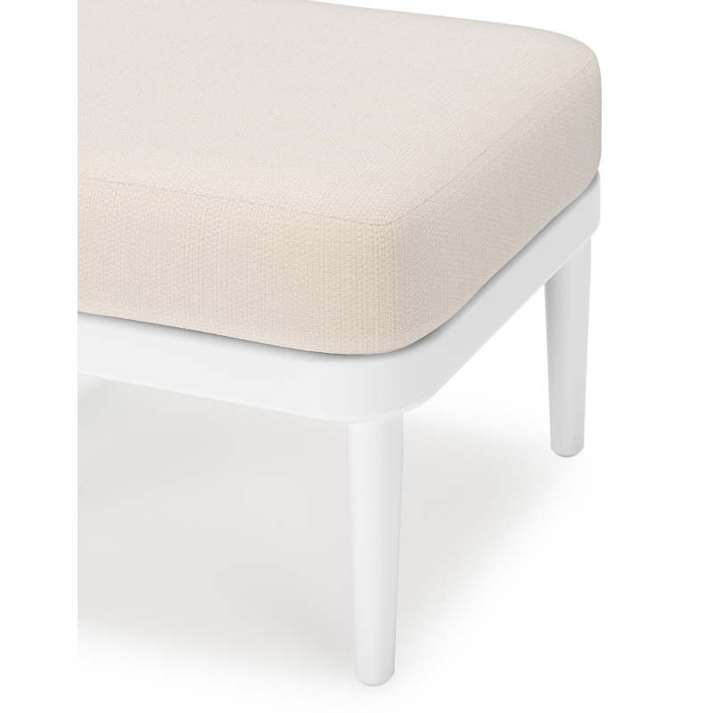 Pouf Orso en aluminium blanc et coussins en all weather sunbrella® luxe Lopi Snow
