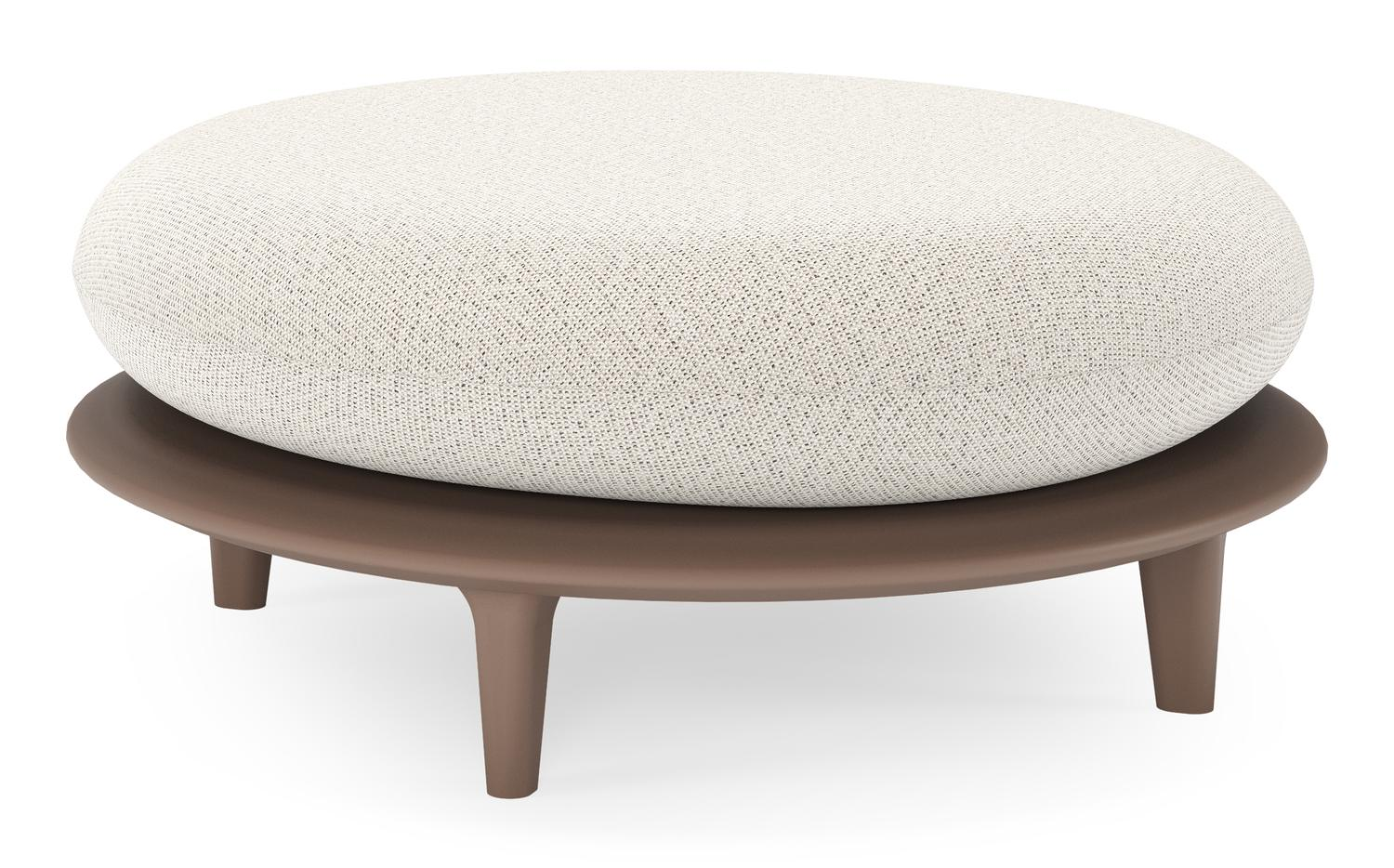 Bomero poef in taupe aluminium met firenze natural all weather solica kussen