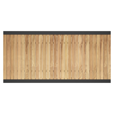 Calobra verlengbare tuintafel in zwart aluminium en teak - L 220/330 x B 107 x H 75 cm