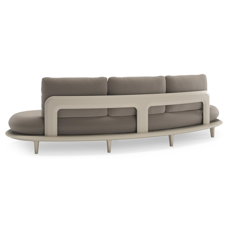 Bomero loungeset in beige aluminium met savane coconut all weather sunbrella® luxe kussen