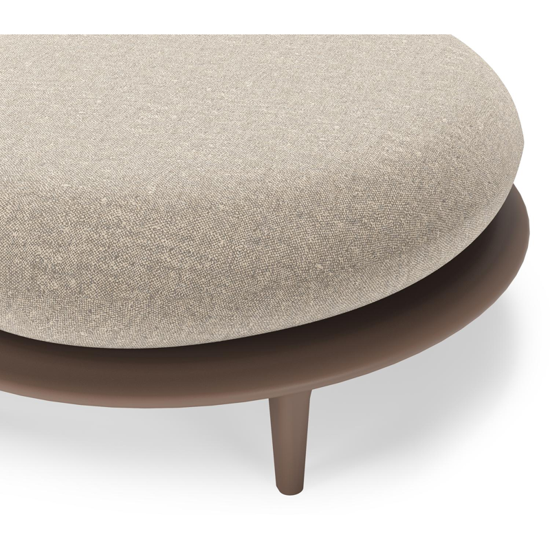 Bomero poef in taupe aluminium met chartres pewter all weather sunbrella® luxe kussen