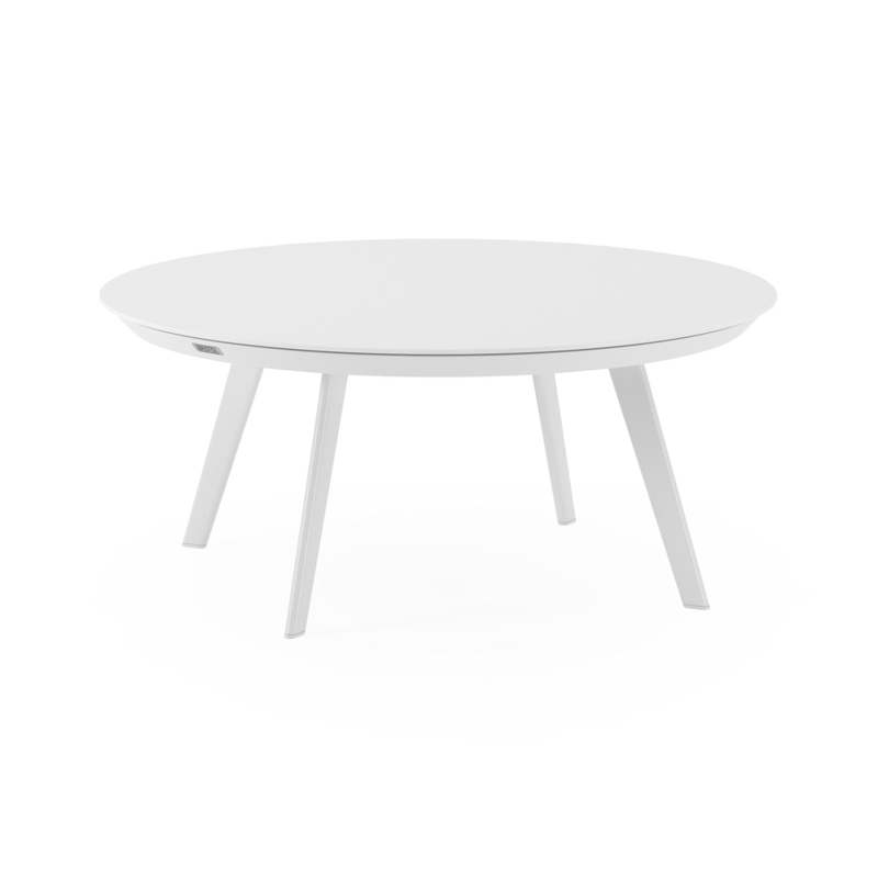 Rondo loungetafel in wit aluminium en arctic white volkeramiek - Dia. 85 x H 35 cm