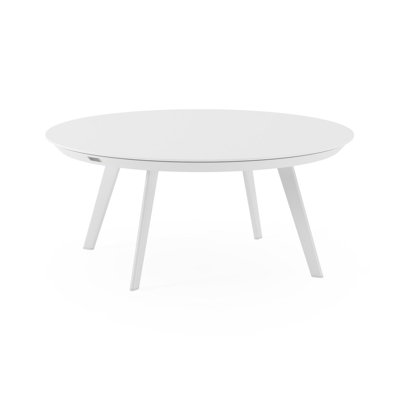 Rondo loungetafel in wit aluminium en arctic white volkeramiek - Dia. 85 X H 35 cm