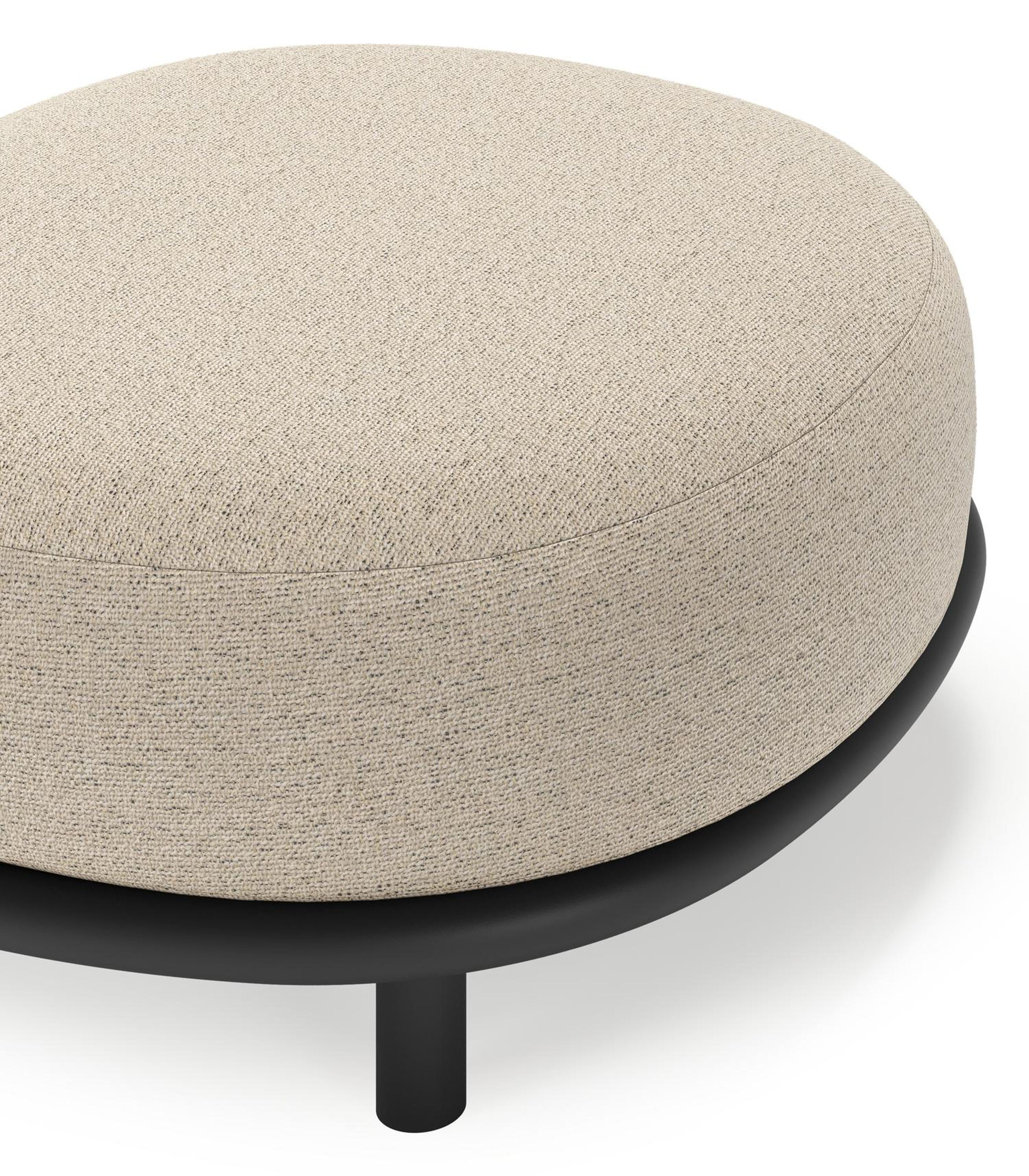 Pouf Lupino en aluminium noir et coussin en all weather cosytica marbella beige