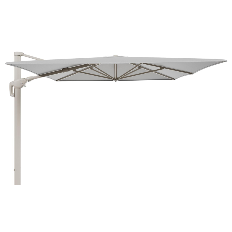 Minore zweefparasol met tiltfunctie in beige aluminium en Savane Nimbus All Weather Sunbrella® Luxe parasoldoek - L1: 400 x L2: 300 cm (zonder voet)