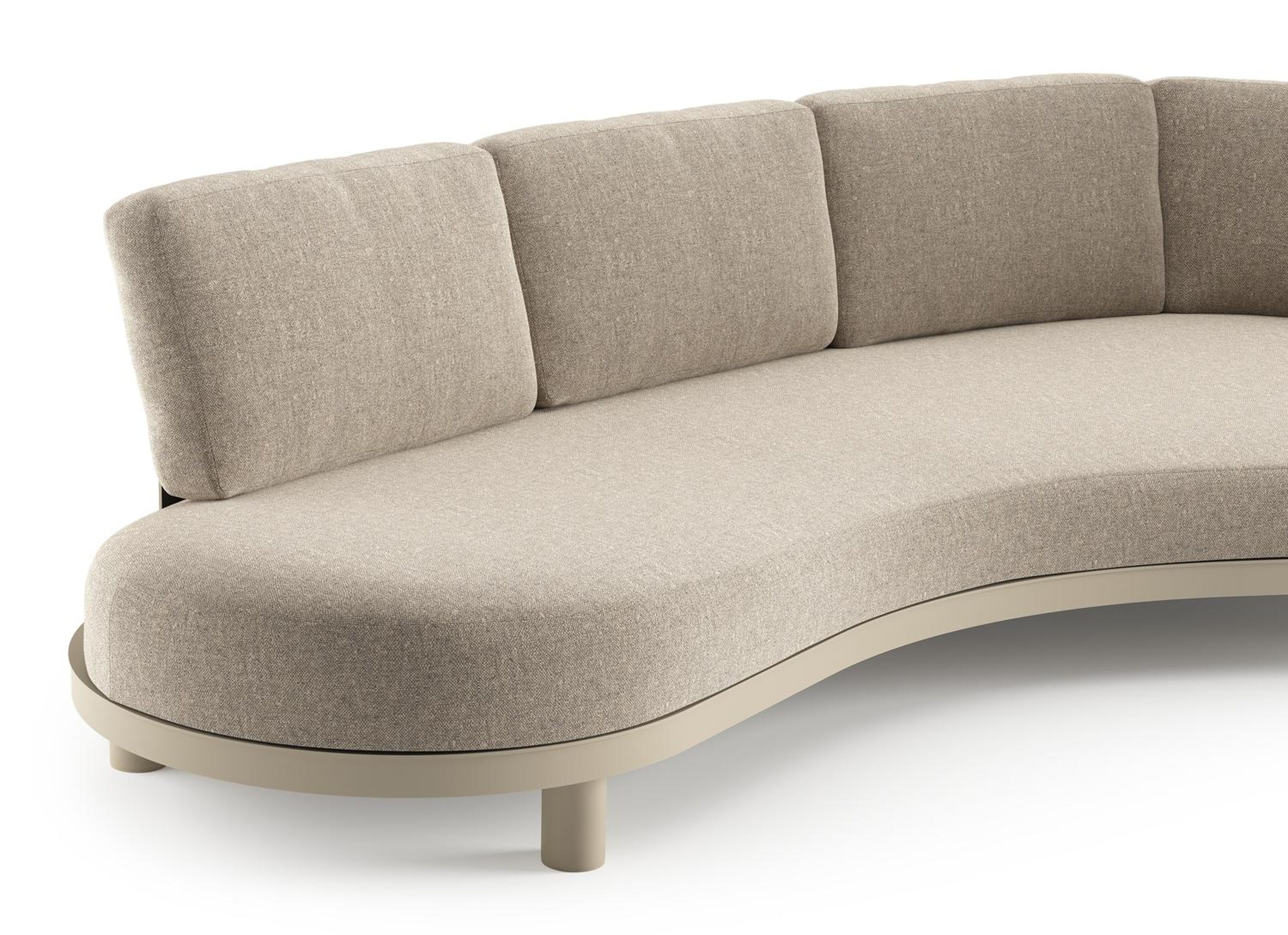Donato loungebank in beige aluminium met chartres pewter all weather sunbrella® luxe kussen