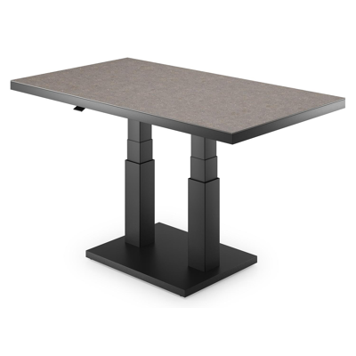 Cirello loungetafel in zwart aluminium en wulong volkeramiek - L 140 x B 80 x H 71 cm