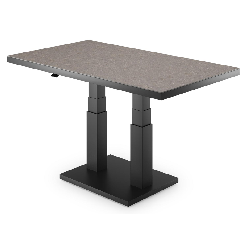 Cirello loungetafel in zwart aluminium en wulong volkeramiek - L 140 x B 80 x H 71 cm