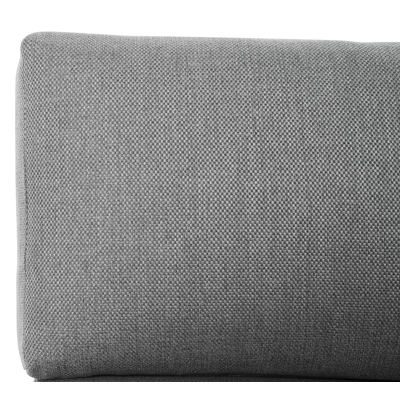 Salon de jardin d'angle Turino en aluminium noir et teck avec coussin en gris weather+ softtouch