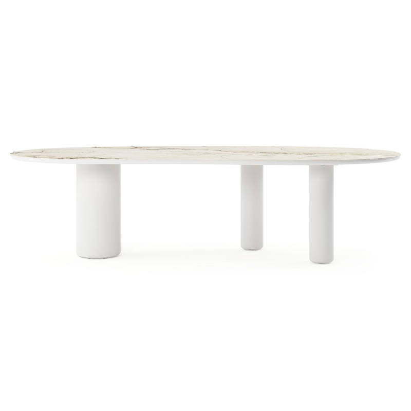 Amico tuintafel organisch in wit aluminium en volkeramiek Colorado Dunes - L 280 x B 120 x H 73.5 cm