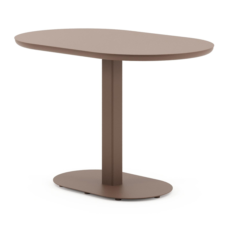 Teramo kantelbare tuintafel bombo in taupe aluminium - L 110 x B 70 x H 74 cm