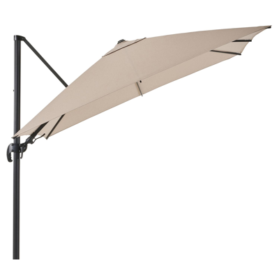 Avola zweefparasol met tiltfunctie in zwart aluminium met rustic weather+ softtouch parasoldoek - L1 300 x L2 300 cm (zonder voet)
