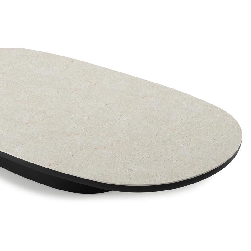 Amico loungetafel bombo in zwart aluminium en volkeramiek Shilin - L 171 x B 89 x H 24 cm