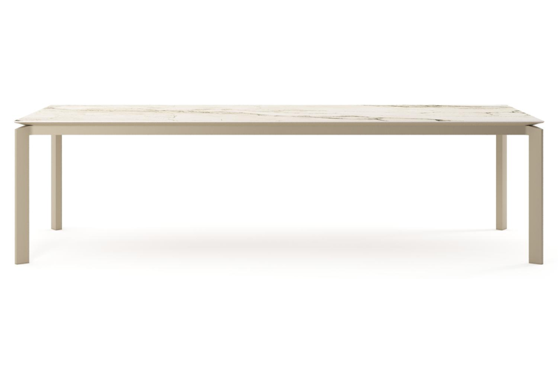 Cirello tuintafel rechthoekig in beige aluminium en volkeramiek Colorado Dunes - L 280 x B 110 x H 74.5 cm