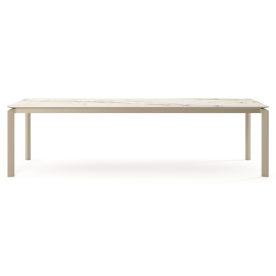 Cirello tuintafel rechthoekig in beige aluminium en volkeramiek Colorado Dunes - L 280 x B 110 x H 74.5 cm
