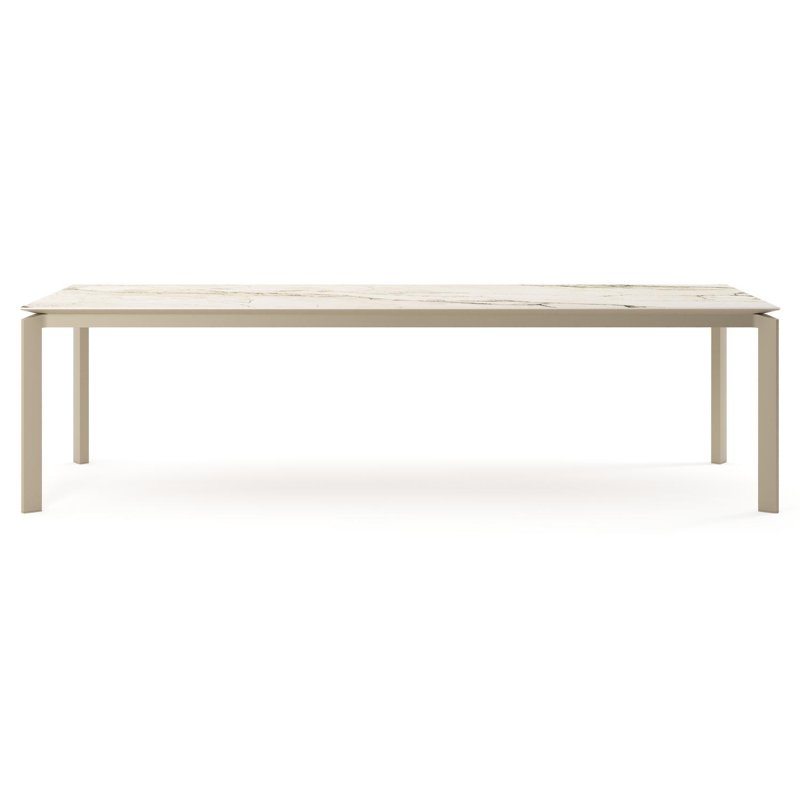 Cirello tuintafel rechthoekig in beige aluminium en volkeramiek Colorado Dunes - L 280 x B 110 x H 74.5 cm