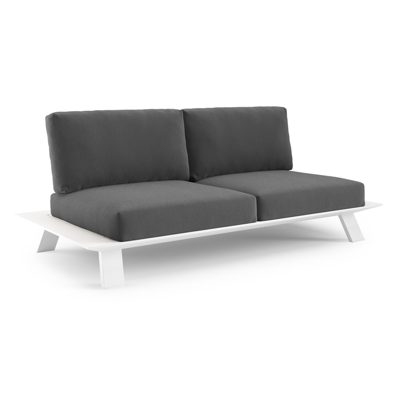 Cesano loungebank in wit aluminium met lopi shadow all weather Sunbrella® luxe kussen