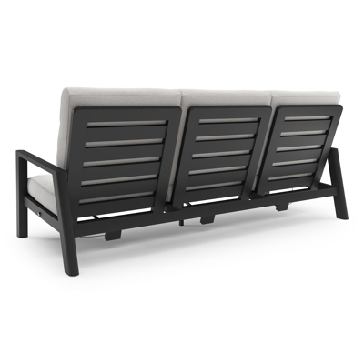 Cirello loungeset in zwart aluminium met soul optik all weather solica kussen