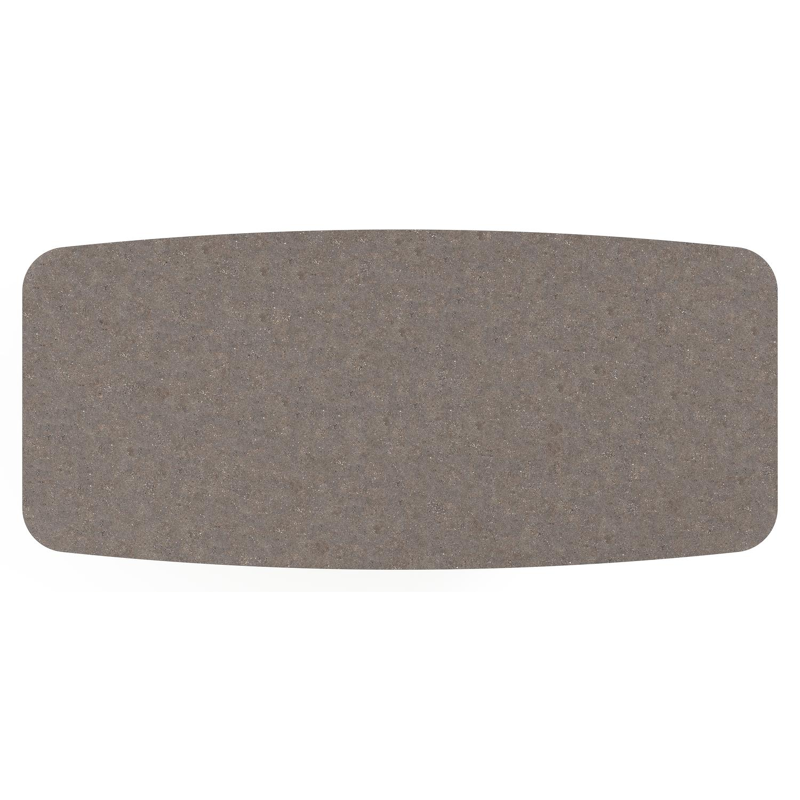 Table de jardin Lacrima forme de bateau en aluminium beige et céramique pleine Wulong - Lg. 255 x Lrg. 115 x Haut. 74 cm