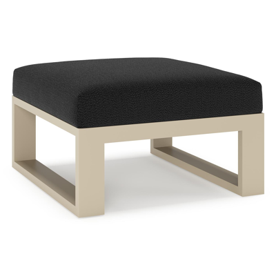 Verato poef in beige aluminium met lopi baribal all weather sunbrella® luxe kussen