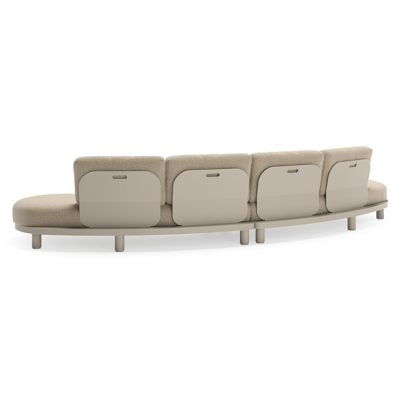 Donato loungebank in beige aluminium met all weather cosytica Bora Forest kussen