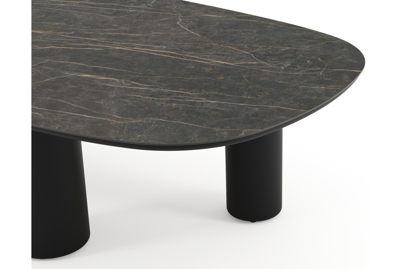 Amico tuintafel bombo xl in zwart aluminium en volkeramiek Black Obsession - L 270 x B 148 x H 73.5 cm