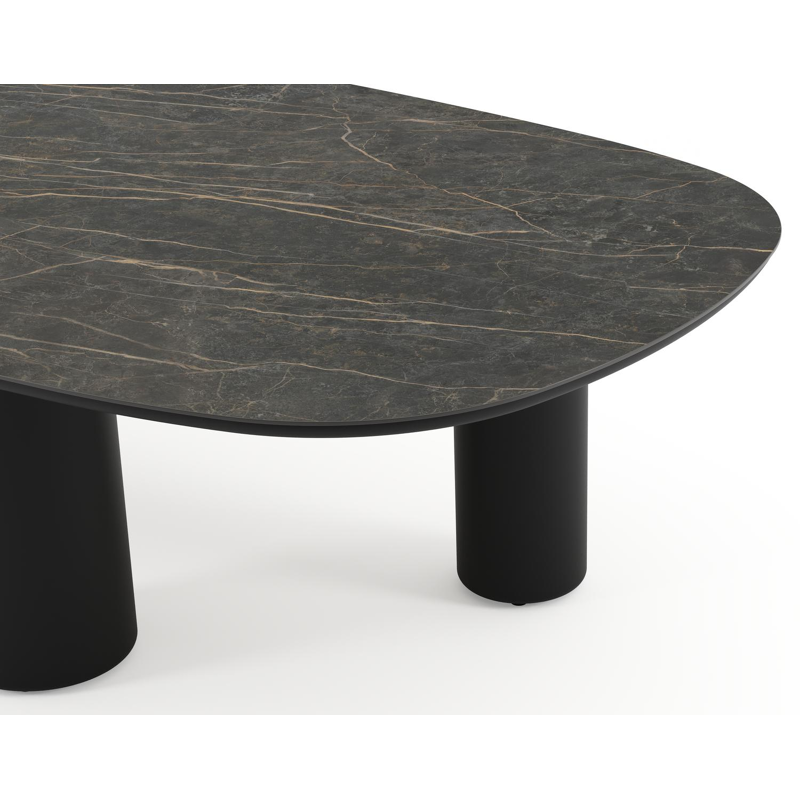 Amico tuintafel bombo xl in zwart aluminium en volkeramiek Black Obsession - L 270 x B 148 x H 73.5 cm