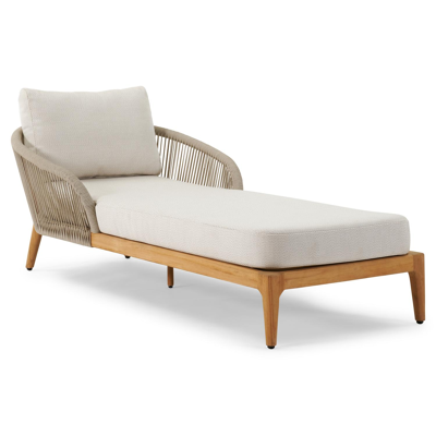 Orso ligbed in naturel teak met lopi marble all weather sunbrella® luxe kussens