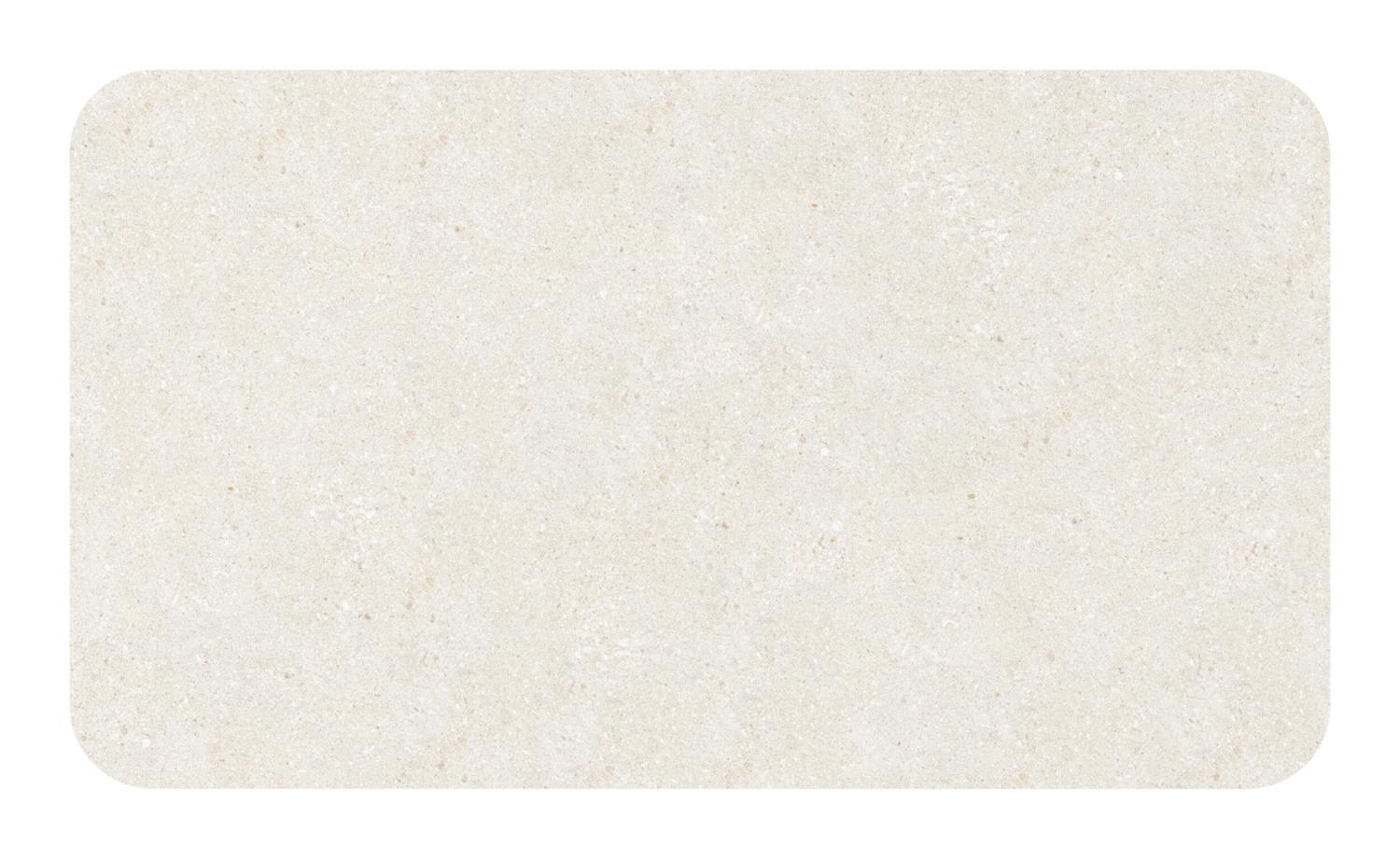 Table de jardin Orso rectangulaire arrondi en aluminium beige et céramique pleine Shilin - Lg. 140 x Lrg. 80 x Haut. 75 cm
