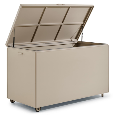 Kussenbox aluminium beige B 164 x D 84 x H 99 cm