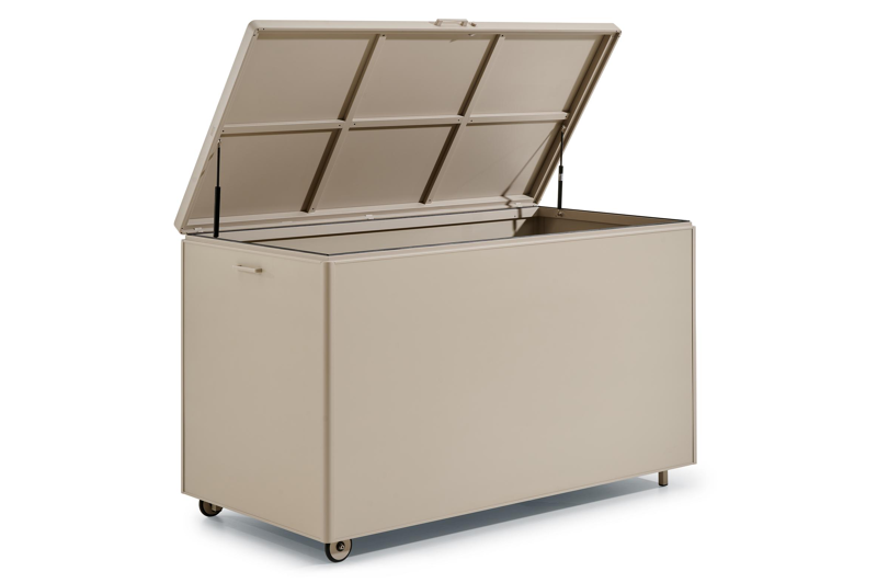 Kussenbox aluminium beige B 164 x D 84 x H 99 cm