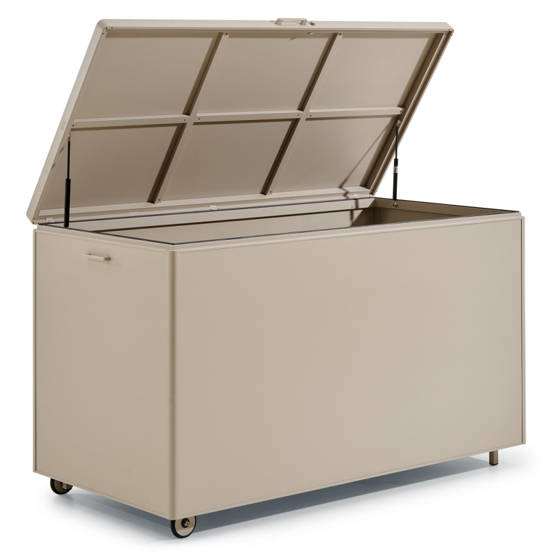 Kussenbox aluminium beige B 164 x D 84 x H 99 cm