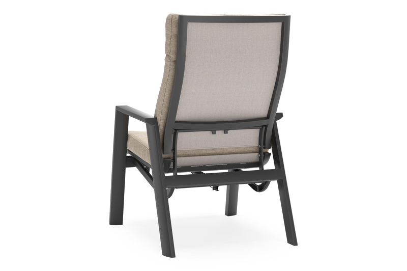 Prato loungestoel in zwart aluminium met rustic weather+ softtouch kussen