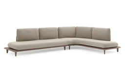 Chaise longue links + 3-zit