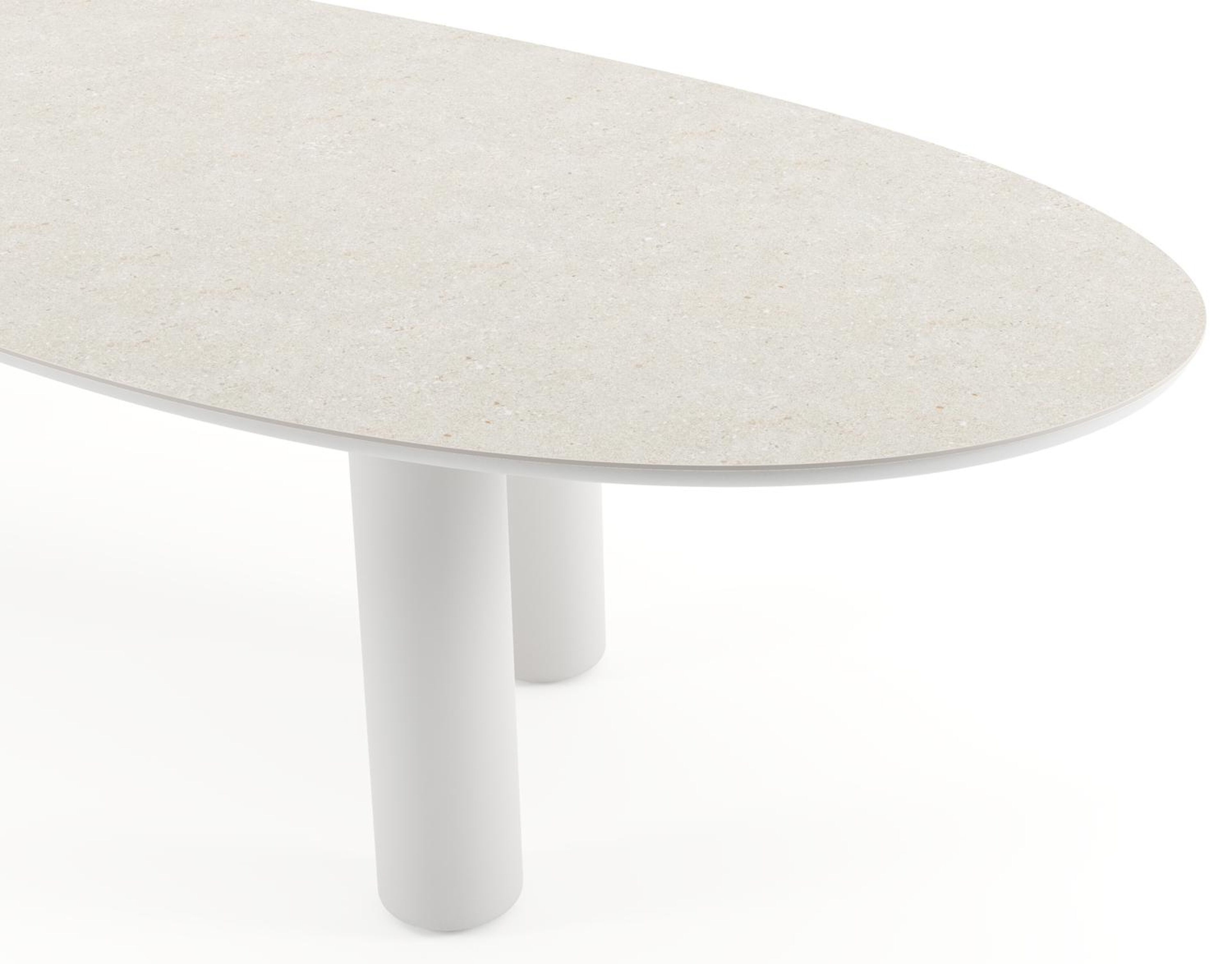 Amico tuintafel organisch in wit aluminium en volkeramiek Shilin - L 320 x B 120 x H 73.5 cm