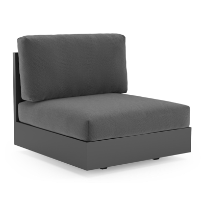 Como loungestoel in zwart aluminium met lopi shadow all weather sunbrella® luxe kussen